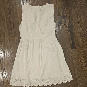 J. Crew Cream Eyelet Detail Top